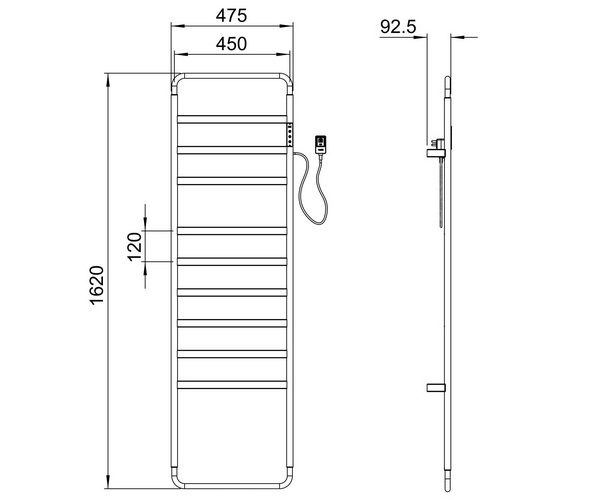 полотенцесушитель WONZON & WOGHAND DÜSSELDORF 475х1620